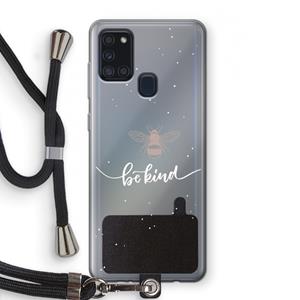 CaseCompany Be(e) kind: Samsung Galaxy A21s Transparant Hoesje met koord