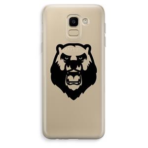 CaseCompany Angry Bear (black): Samsung Galaxy J6 (2018) Transparant Hoesje