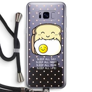 CaseCompany Sleep All Day: Samsung Galaxy S8 Plus Transparant Hoesje met koord