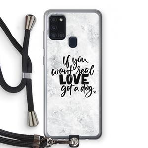 CaseCompany Partner in crime: Samsung Galaxy A21s Transparant Hoesje met koord