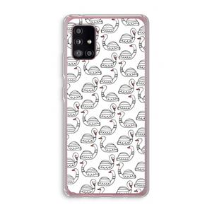 CaseCompany Zwanen: Samsung Galaxy A51 5G Transparant Hoesje