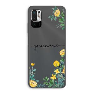 CaseCompany Gele bloemen: Xiaomi Redmi Note 10 5G Transparant Hoesje