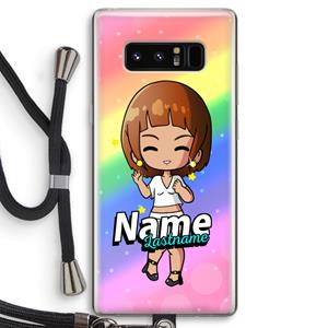 CaseCompany Chibi Maker vrouw: Samsung Galaxy Note 8 Transparant Hoesje met koord