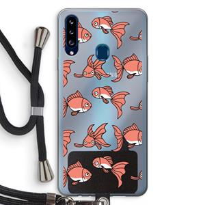CaseCompany Blub: Samsung Galaxy A20s Transparant Hoesje met koord