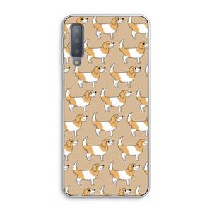 CaseCompany Doggy: Samsung Galaxy A7 (2018) Transparant Hoesje