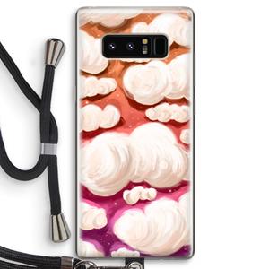 CaseCompany Katoen Wolken: Samsung Galaxy Note 8 Transparant Hoesje met koord