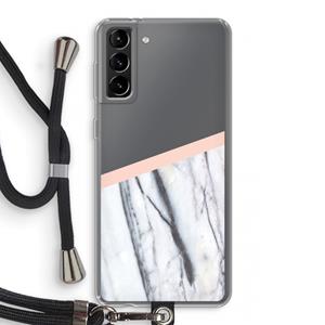 CaseCompany A touch of peach: Samsung Galaxy S21 Plus Transparant Hoesje met koord