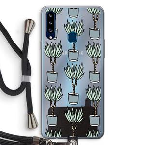CaseCompany Boompje: Samsung Galaxy A20s Transparant Hoesje met koord