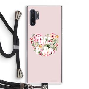CaseCompany GRL PWR Flower: Samsung Galaxy Note 10 Plus Transparant Hoesje met koord