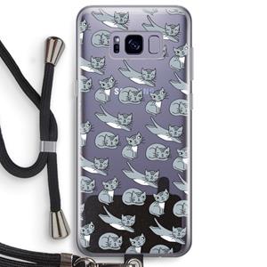CaseCompany Poezen: Samsung Galaxy S8 Plus Transparant Hoesje met koord