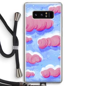CaseCompany Roze wolken met vogels: Samsung Galaxy Note 8 Transparant Hoesje met koord