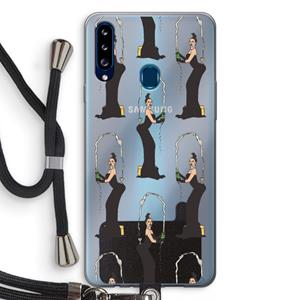 CaseCompany Pop Some Kim: Samsung Galaxy A20s Transparant Hoesje met koord