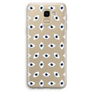 CaseCompany Eyes pattern: Samsung Galaxy J6 (2018) Transparant Hoesje