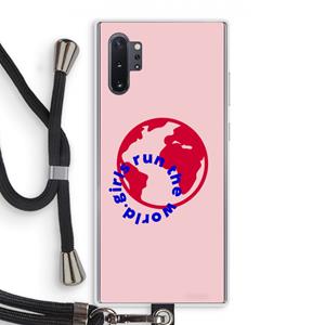 CaseCompany Run The World: Samsung Galaxy Note 10 Plus Transparant Hoesje met koord
