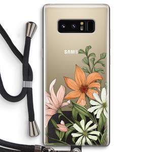 CaseCompany Floral bouquet: Samsung Galaxy Note 8 Transparant Hoesje met koord