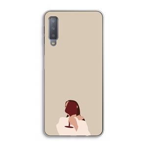 CaseCompany I drink wine: Samsung Galaxy A7 (2018) Transparant Hoesje