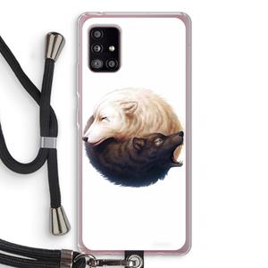 CaseCompany Yin Yang Wolves: Samsung Galaxy A51 5G Transparant Hoesje met koord