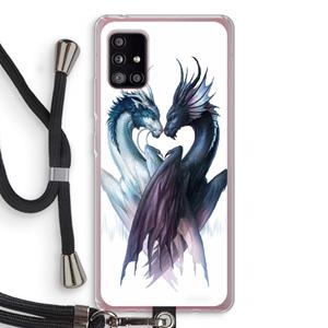 CaseCompany Yin Yang Dragons: Samsung Galaxy A51 5G Transparant Hoesje met koord