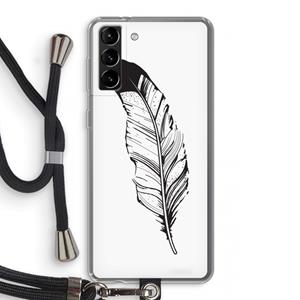 CaseCompany Pluim: Samsung Galaxy S21 Plus Transparant Hoesje met koord