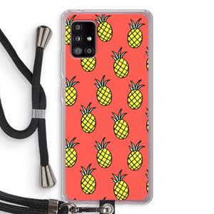 CaseCompany Ananas: Samsung Galaxy A51 5G Transparant Hoesje met koord