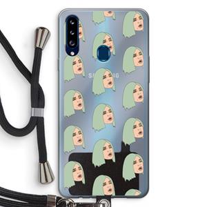 CaseCompany King Kylie: Samsung Galaxy A20s Transparant Hoesje met koord