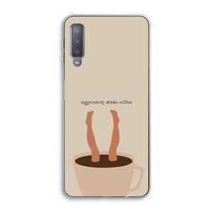 CaseCompany Aggressively drinks coffee: Samsung Galaxy A7 (2018) Transparant Hoesje
