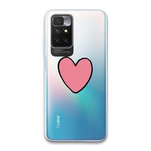 CaseCompany Hartje: Xiaomi Redmi 10 Transparant Hoesje