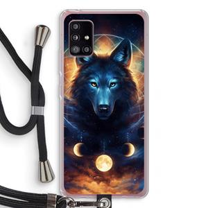 CaseCompany Wolf Dreamcatcher: Samsung Galaxy A51 5G Transparant Hoesje met koord