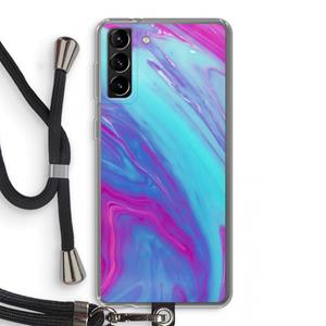 CaseCompany Zweverige regenboog: Samsung Galaxy S21 Plus Transparant Hoesje met koord