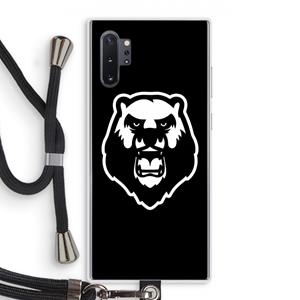 CaseCompany Angry Bear (black): Samsung Galaxy Note 10 Plus Transparant Hoesje met koord
