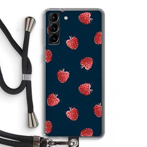 CaseCompany Framboosjes: Samsung Galaxy S21 Plus Transparant Hoesje met koord