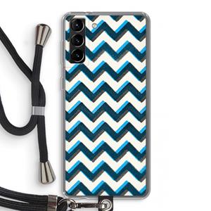 CaseCompany Onderbroken lijn: Samsung Galaxy S21 Plus Transparant Hoesje met koord