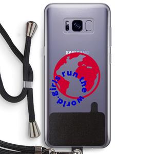 CaseCompany Run The World: Samsung Galaxy S8 Plus Transparant Hoesje met koord