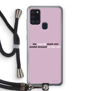 CaseCompany uw waarde daalt niet: Samsung Galaxy A21s Transparant Hoesje met koord