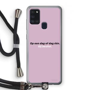 CaseCompany gij beslist: Samsung Galaxy A21s Transparant Hoesje met koord