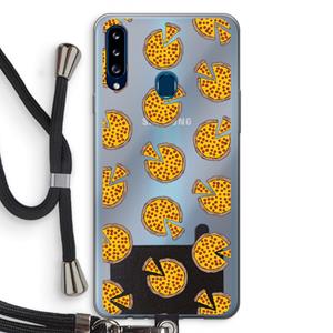 CaseCompany You Had Me At Pizza: Samsung Galaxy A20s Transparant Hoesje met koord