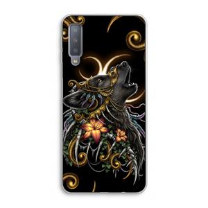 CaseCompany Huilende Wolf: Samsung Galaxy A7 (2018) Transparant Hoesje