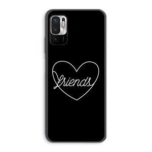 CaseCompany Friends heart black: Xiaomi Redmi Note 10 5G Transparant Hoesje