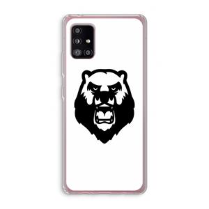 CaseCompany Angry Bear (white): Samsung Galaxy A51 5G Transparant Hoesje