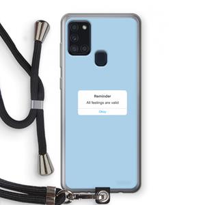 CaseCompany Reminder: Samsung Galaxy A21s Transparant Hoesje met koord