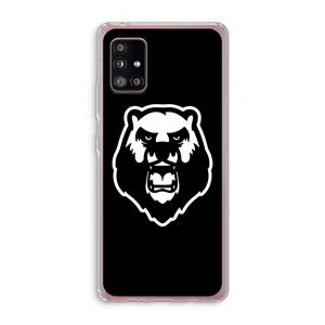 CaseCompany Angry Bear (black): Samsung Galaxy A51 5G Transparant Hoesje