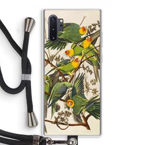 CaseCompany Carolinaparkiet: Samsung Galaxy Note 10 Plus Transparant Hoesje met koord