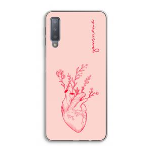 CaseCompany Blooming Heart: Samsung Galaxy A7 (2018) Transparant Hoesje