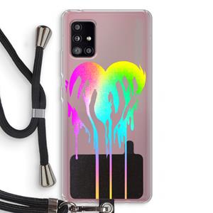 CaseCompany Hold My Heart: Samsung Galaxy A51 5G Transparant Hoesje met koord