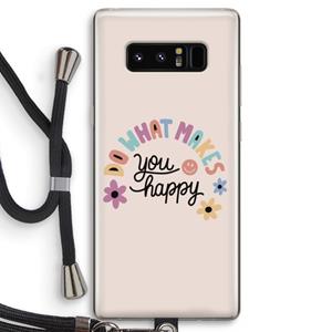 CaseCompany Happy days: Samsung Galaxy Note 8 Transparant Hoesje met koord