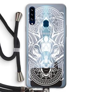 CaseCompany Oh Deer: Samsung Galaxy A20s Transparant Hoesje met koord