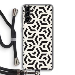 CaseCompany Crazy pattern: Samsung Galaxy S21 Plus Transparant Hoesje met koord