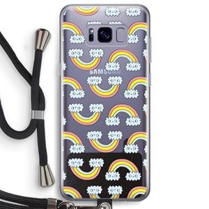 CaseCompany Regenboog: Samsung Galaxy S8 Plus Transparant Hoesje met koord