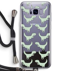 CaseCompany Dinos: Samsung Galaxy S8 Plus Transparant Hoesje met koord