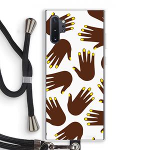 CaseCompany Hands dark: Samsung Galaxy Note 10 Plus Transparant Hoesje met koord
